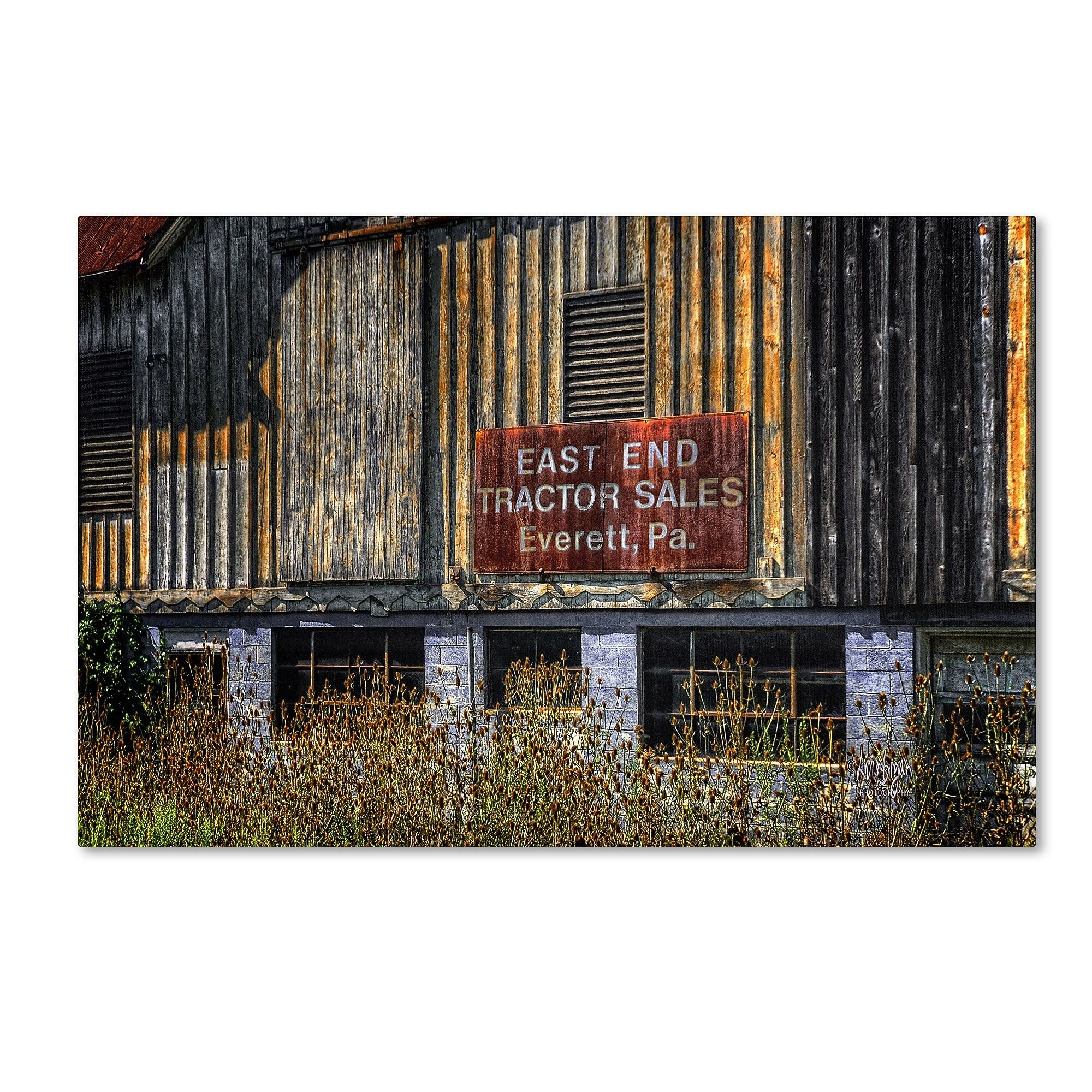 Trademark Fine Art LBR0259-C1624GG "East End Tractor Sales" by Lois Bryan 16" x 24" Frameless Art