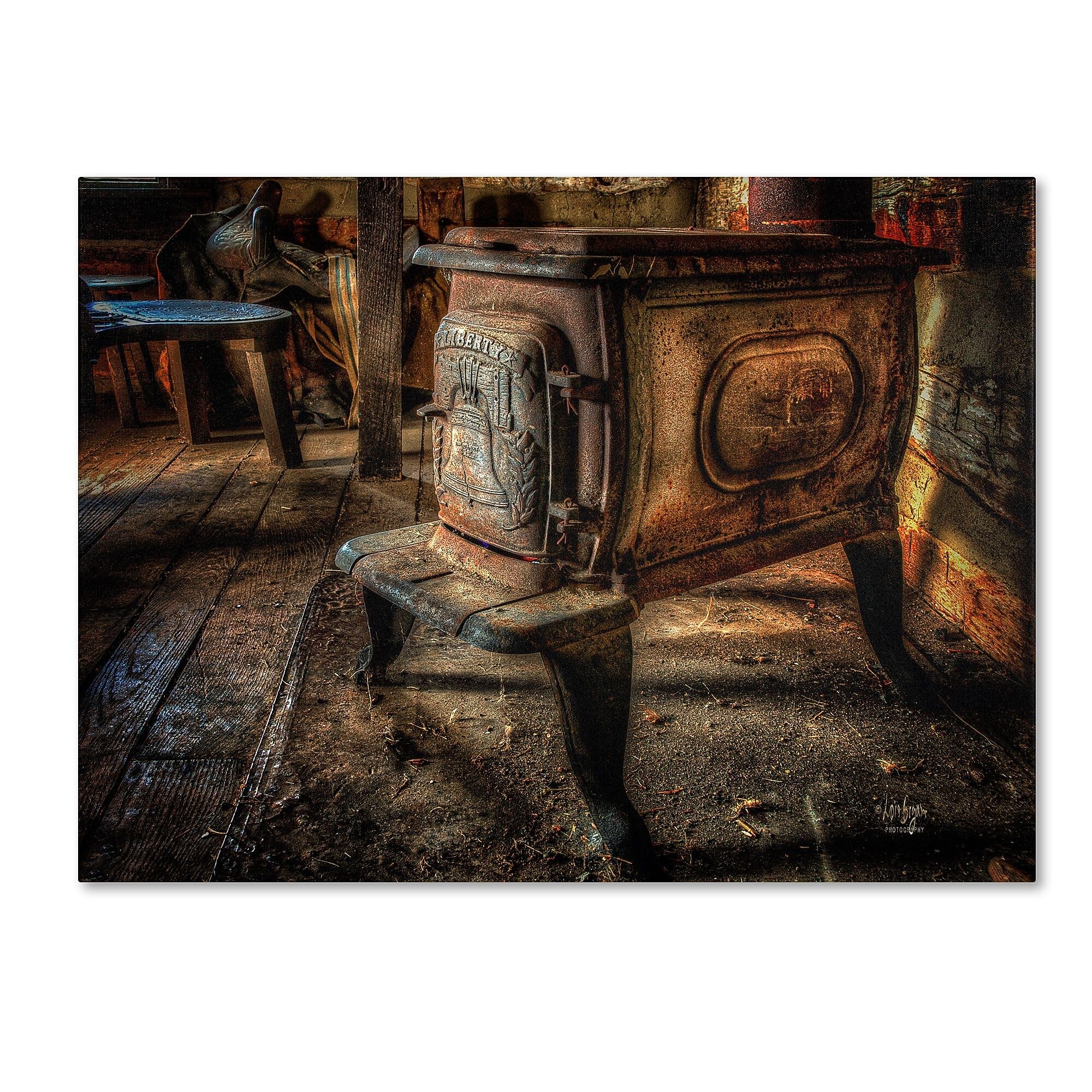Trademark Fine Art LBR0270-C1824GG "Liberty Wood Stove" by Lois Bryan 18" x 24" Frameless Art