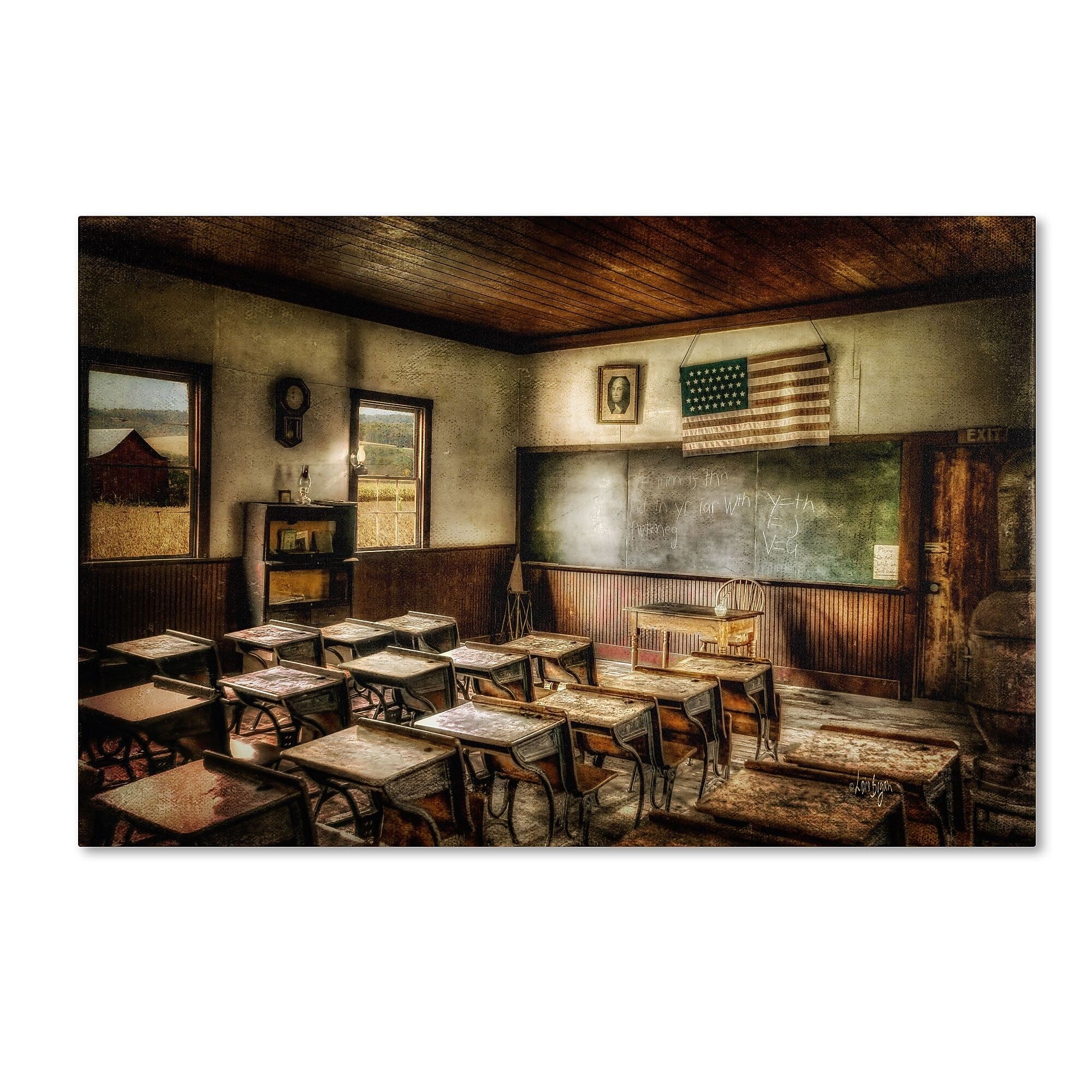 Trademark Fine Art LBR0276-C1624GG "One Room School" by Lois Bryan 16" x 24" Frameless Art