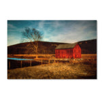 Trademark Fine Art LBR0281-C3047GG "Red Barn at Twilight" by Lois Bryan 30" x 47" Frameless Art
