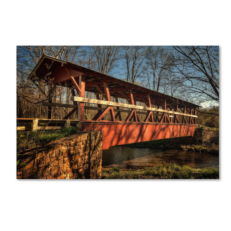 Trademark Fine Art LBR0288-C1624GG "The Colvin Covered Bridge" by Lois Bryan 16" x 24" Frameless Art