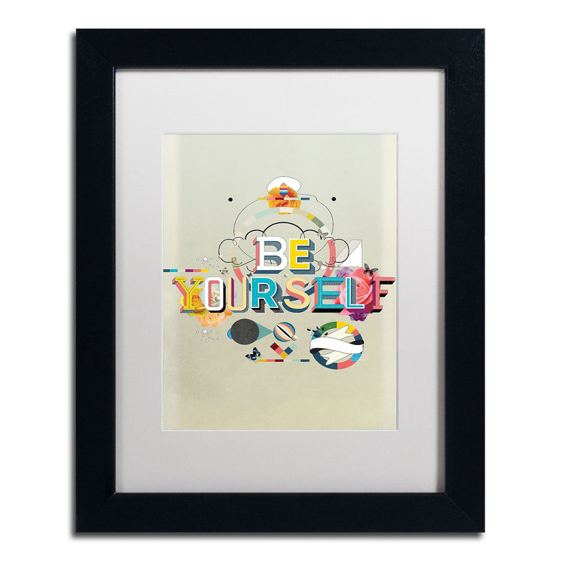 Trademark Fine Art ALI0603-B1114MF "Be Yourself" by Kavan & Co 14" x 11" Framed Art, White Matted