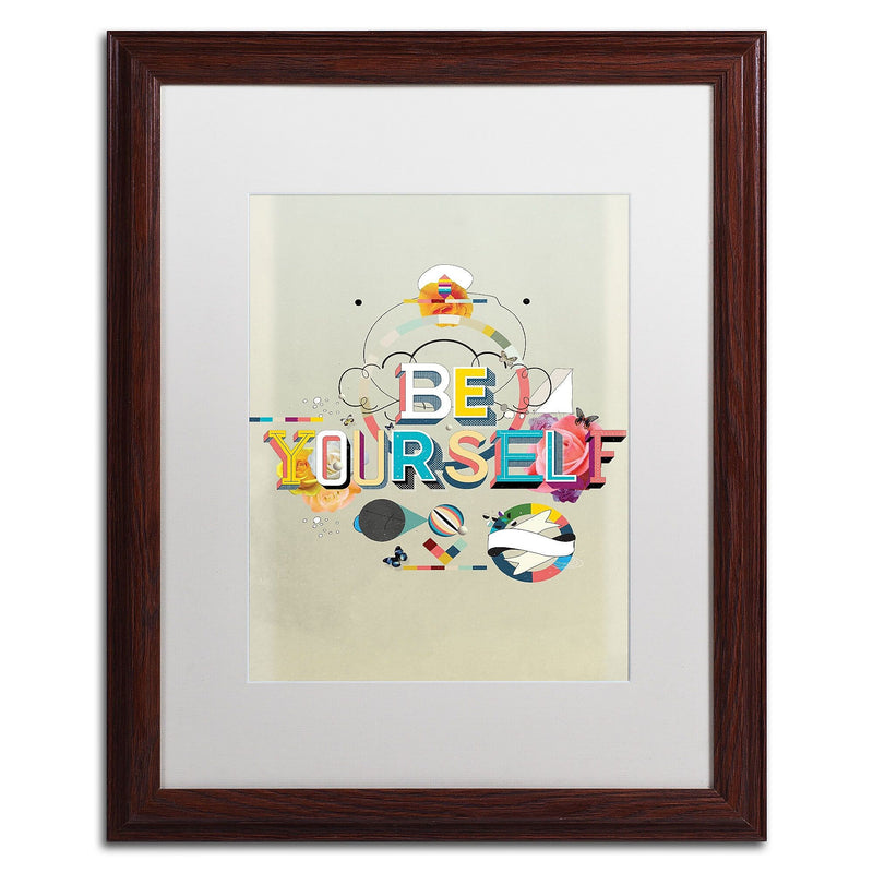 Trademark Fine Art ALI0603-W1620MF "Be Yourself" by Kavan & Co 20" x 16" Framed Art, White Matted