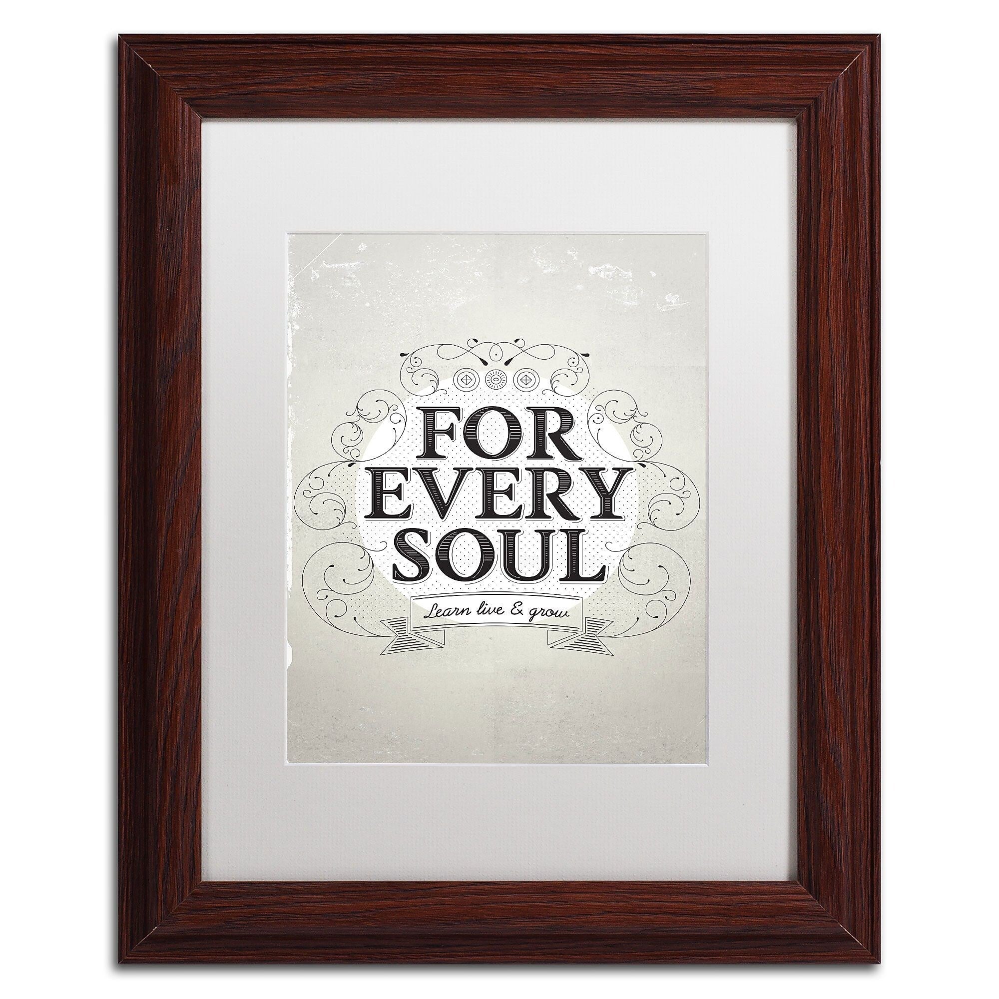 Trademark Fine Art ALI0604-W1114MF "Every Soul" by Kavan & Co 14" x 11" Framed Art, White Matted
