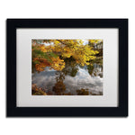 Trademark Fine Art KS0135-B1114MF "Kendal Lake Autumn" by Kurt Shaffer 11" x 14" Framed Art, WHT MTD