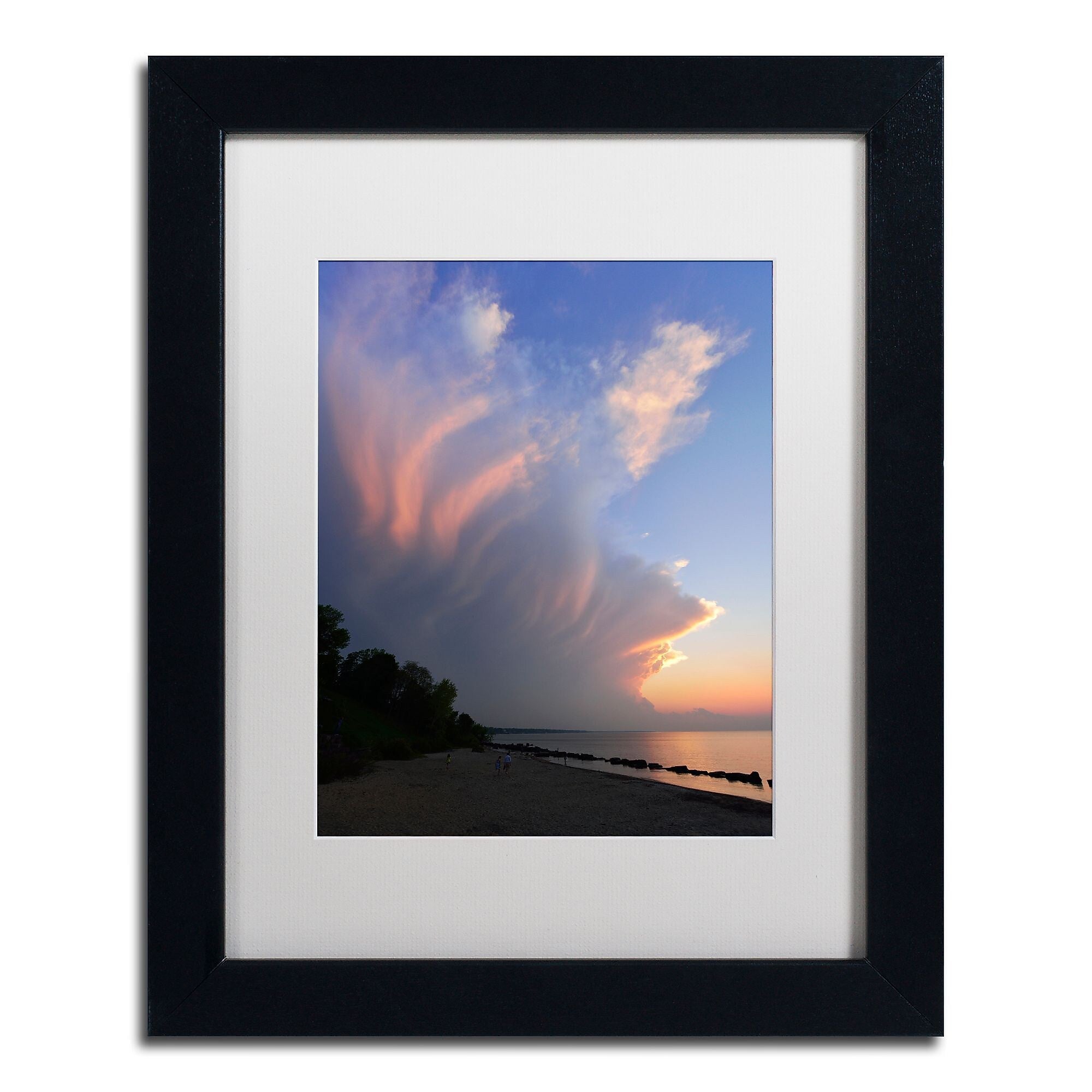 Trademark Fine Art KS0150-B1114MF Developing Sunset Storm by Kurt Shaffer 11x14 FRM Art, WHT MTD