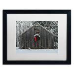 Trademark Fine Art KS0161-B1620MF Christmas Barn in the Snow by Kurt Shaffer 16x20 FRM Art, WHT MTD