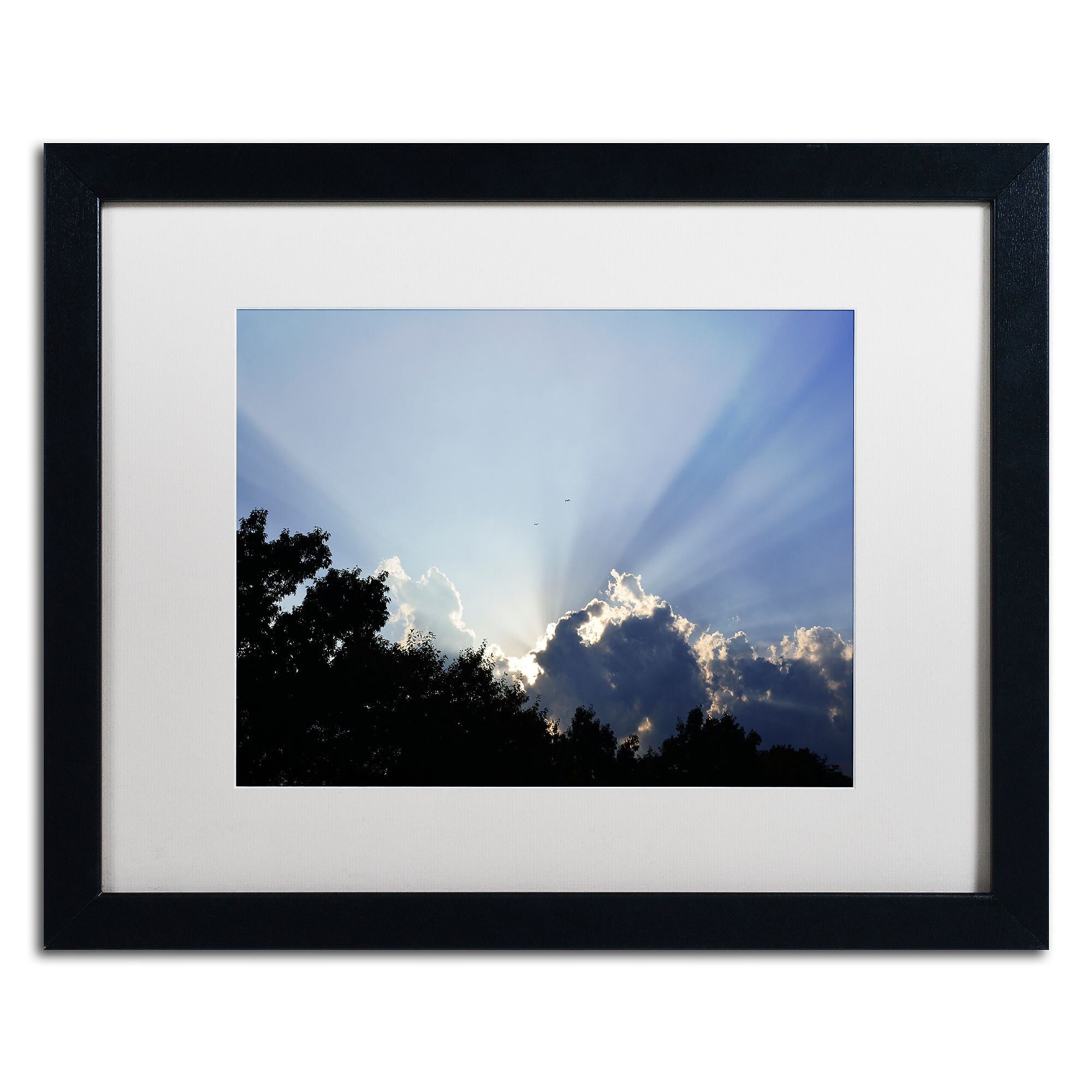 Trademark Fine Art KS0167-B1620MF "Inspirational Sky" by Kurt Shaffer 16" x 20" Framed Art, WHT MTD