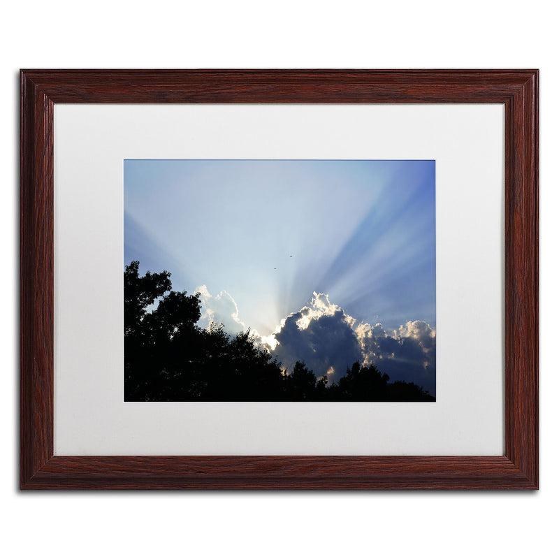 Trademark Fine Art KS0167-W1620MF "Inspirational Sky" by Kurt Shaffer 16" x 20" Framed Art, WHT MTD