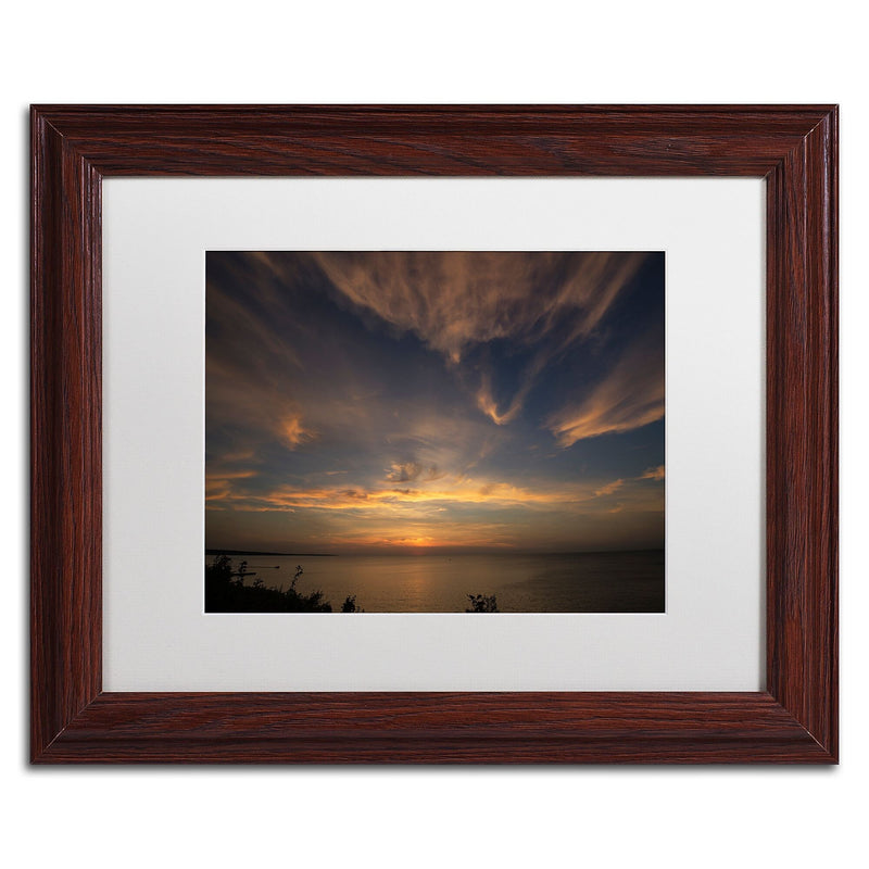 Trademark Fine Art Another Amazing Sunset on Lake Erie by Kurt Shaffer 11x14 FRM Art, WHT MTD (KS0168-W1114MF)