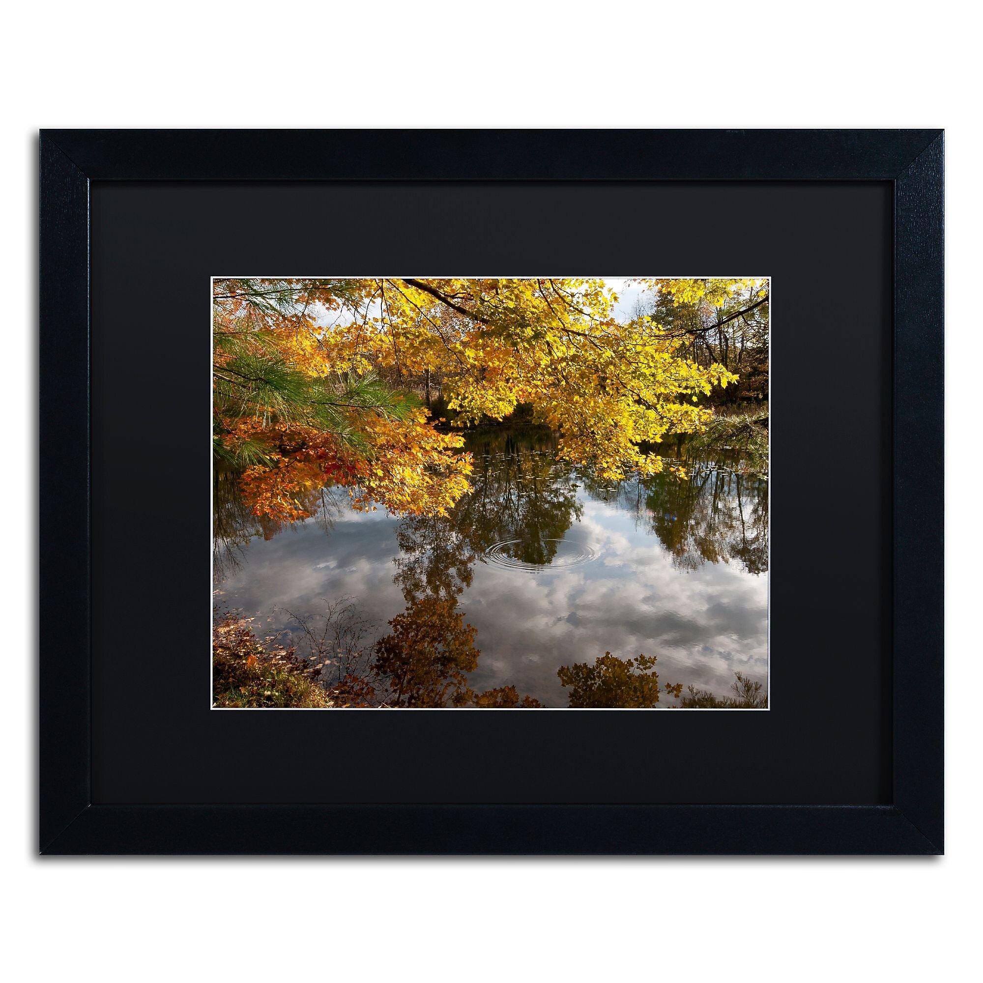 Trademark Fine Art KS0135-B1620BMF "Kendal Lake Autumn" by Kurt Shaffer 16" x 20" FRM Art, BLK MTD
