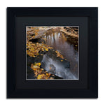 Trademark Fine Art Lakeview Autumn Waterfall #2 by Kurt Shaffer 11x11 FRM Art, BLK MTD (KS0141-B1111BMF)