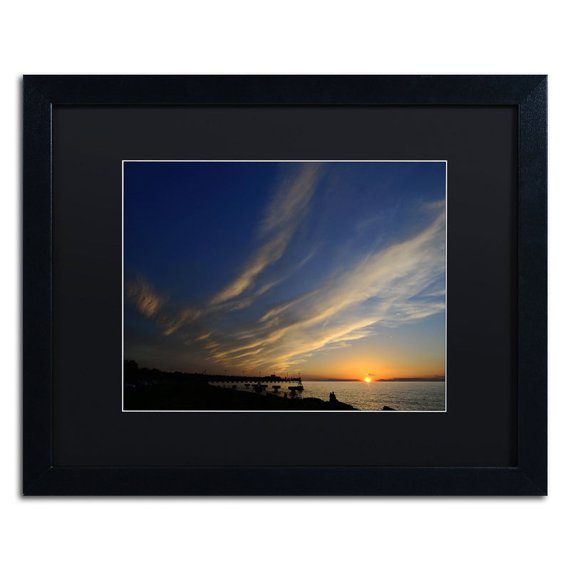 Trademark Fine Art KS0154-B1620BMF "Sweeping Sunset" by Kurt Shaffer 16" x 20" Framed Art, BLK MTD