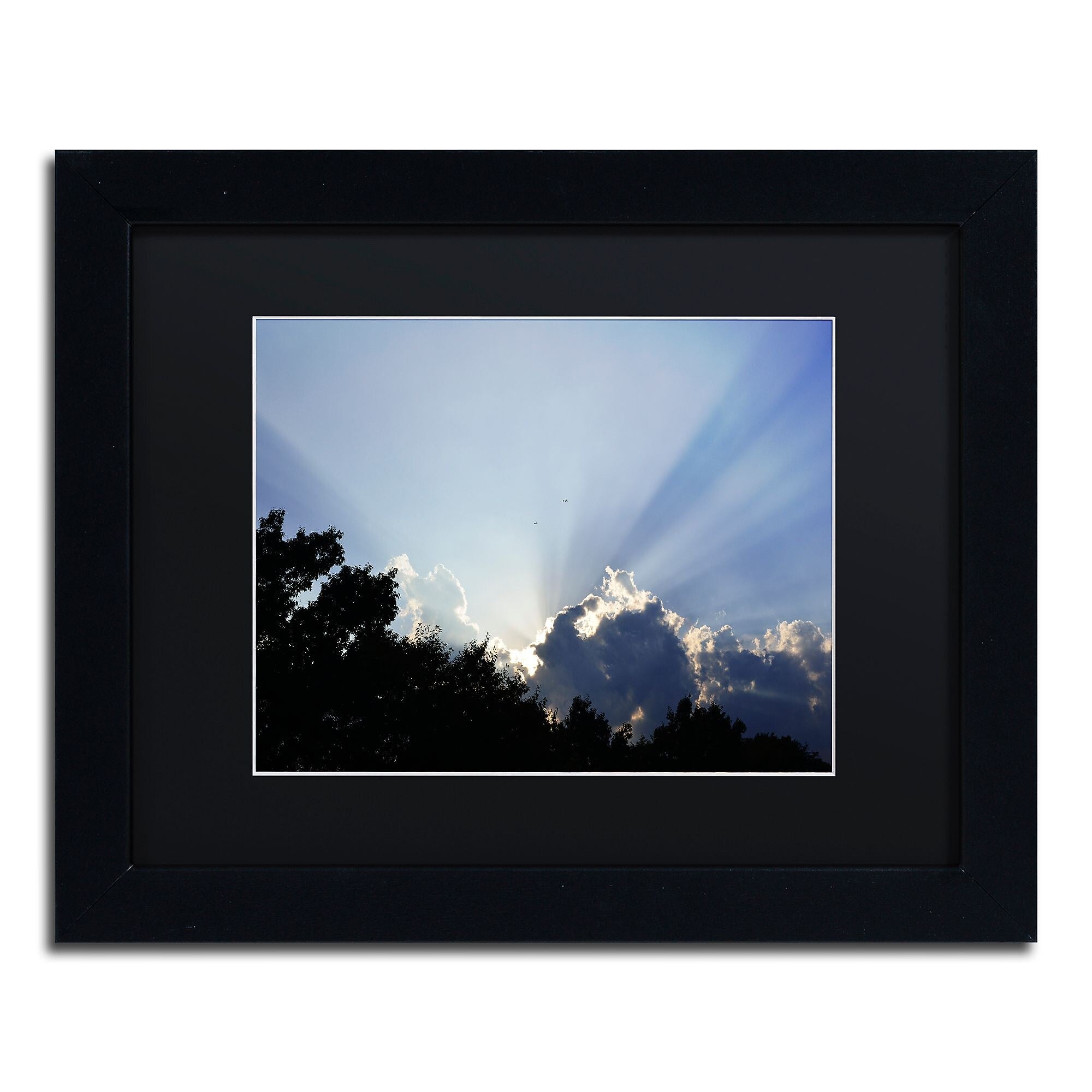 Trademark Fine Art KS0167-B1114BMF "Inspirational Sky" by Kurt Shaffer 11" x 14" Framed Art, BLK MTD