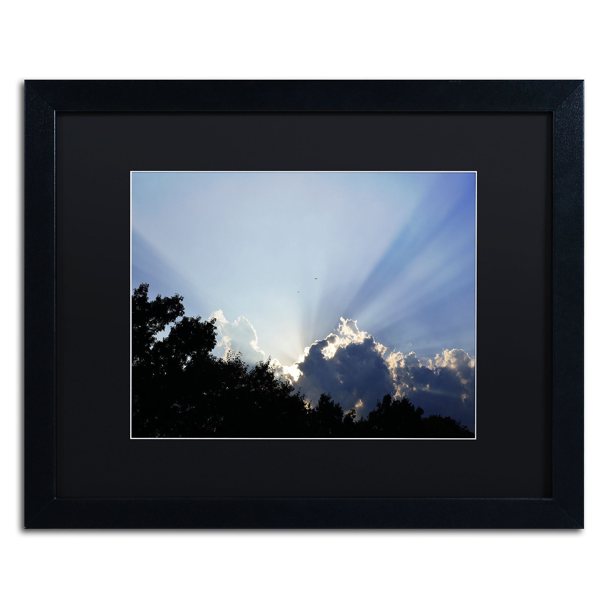 Trademark Fine Art KS0167-B1620BMF "Inspirational Sky" by Kurt Shaffer 16" x 20" Framed Art, BLK MTD