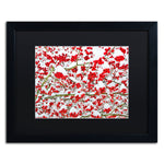 Trademark Fine Art KS0190-B1620BMF inter Berries in the Snow by Kurt Shaffer 16x20 FRM Art, BLK MTD