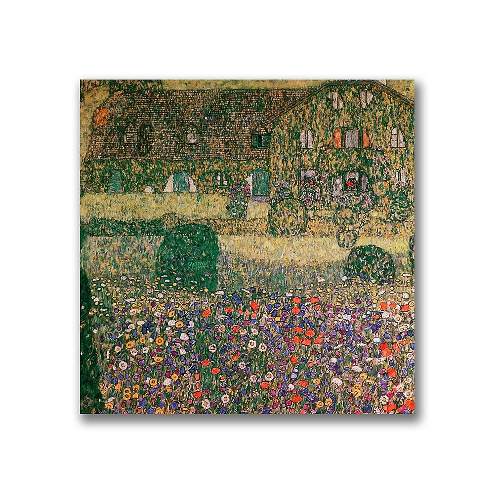 Trademark Fine Art BL0423-C3535GG "Country House" by Gustav Klimt 35" x 35" Frameless Art