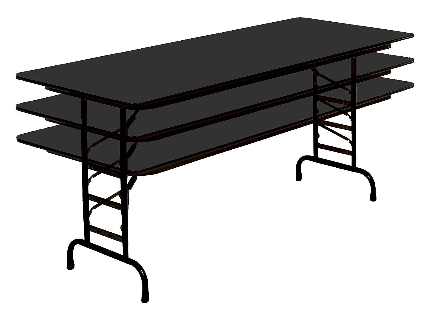 Correll 72-inch Metal, Particle Board & Laminate Adjustable Folding Table, Black Granite