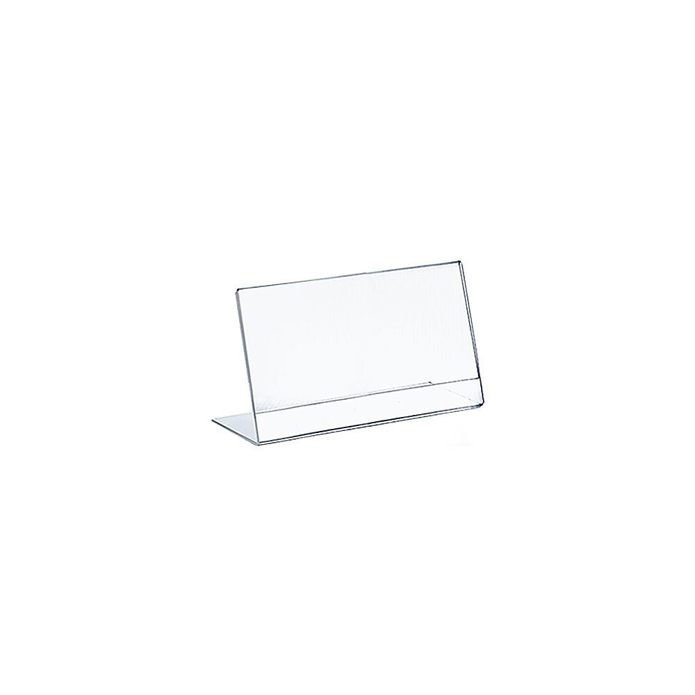 Azar Sign Holder, 7" x 5", Horizontal, Table Top, Clear, Plastic, 10/Pack (112723)