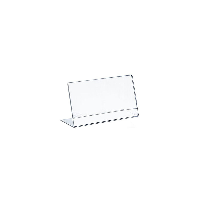 Azar Sign Holder, 7" x 5", Horizontal, Table Top, Clear, Plastic, 10/Pack (112723)