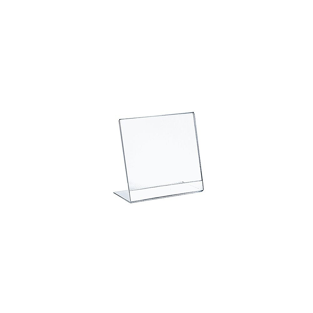 Azar Sign Holder, 5" x 6", Vertical, Table Top, Clear, Plastic, 10/Pack (112724)