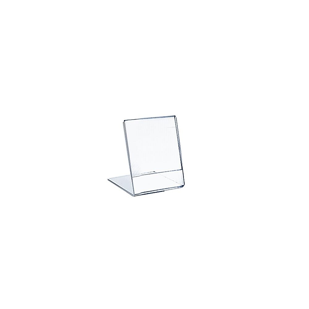 Azar Sign Holder, 3.5" x 5.5", Vertical, Table Top, Clear, Plastic, 10/Pack (112758)