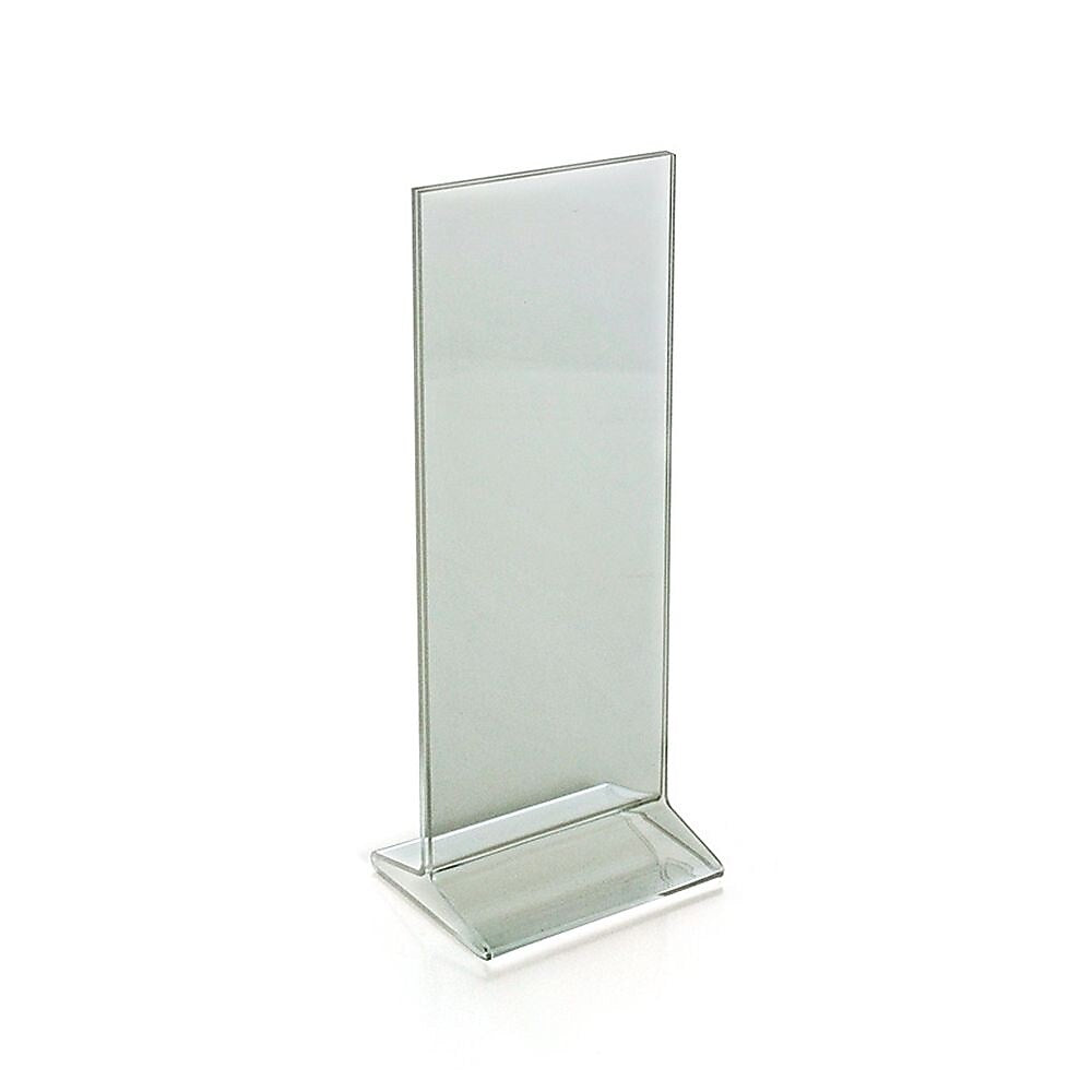 Azar Sign Holder, 4.5" x 11", Vertical, Table Top, Clear, Acrylic, 10/Pack (142745)