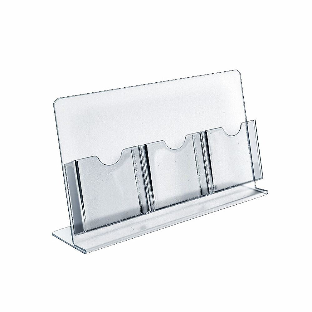 Azar Brochure Holder, 13.5" x 8.5", Vertical, Table Top, Clear, Acrylic, 2/Pack (222976-2 PACK)