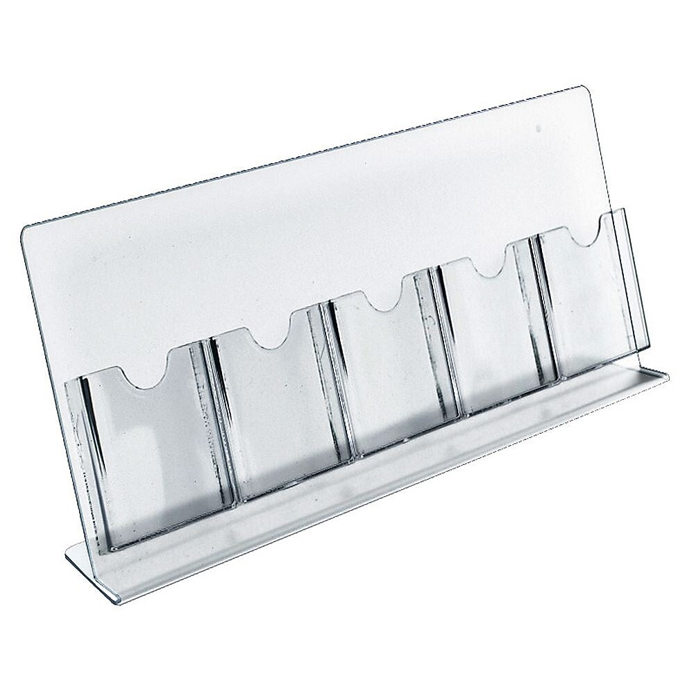 Azar Brochure Holder, 22" x 8.5", Vertical, Table Top, Clear, Acrylic, 2/Pack (222979-2 PACK)