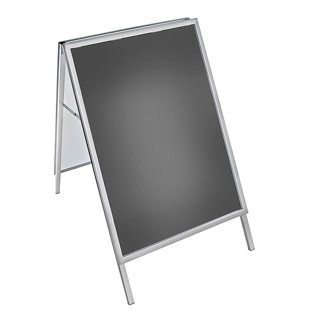 Azar Sign Holder, 40" x 47", Vertical, Freestanding, Gray, Metal (300247)