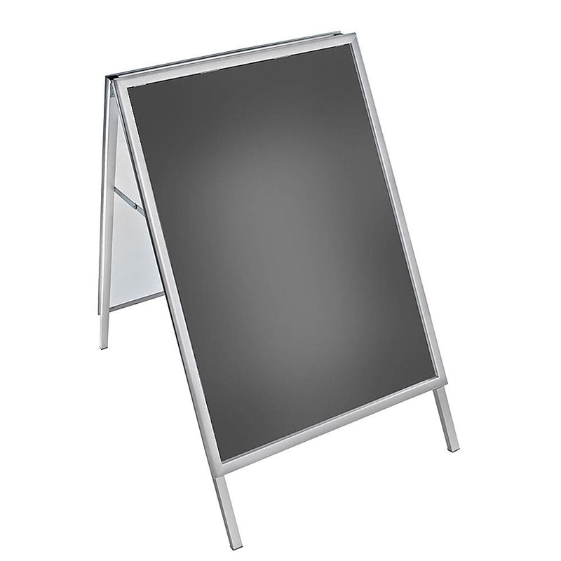 Azar Sign Holder, 40" x 47", Vertical, Freestanding, Gray, Metal (300247)