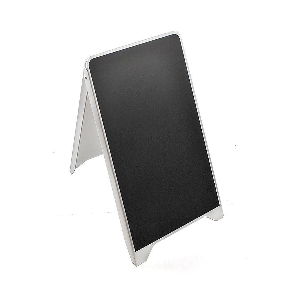 Azar Sign Holder, 19.75" x 34.65", Vertical, Freestanding, Black, Metal (300252)