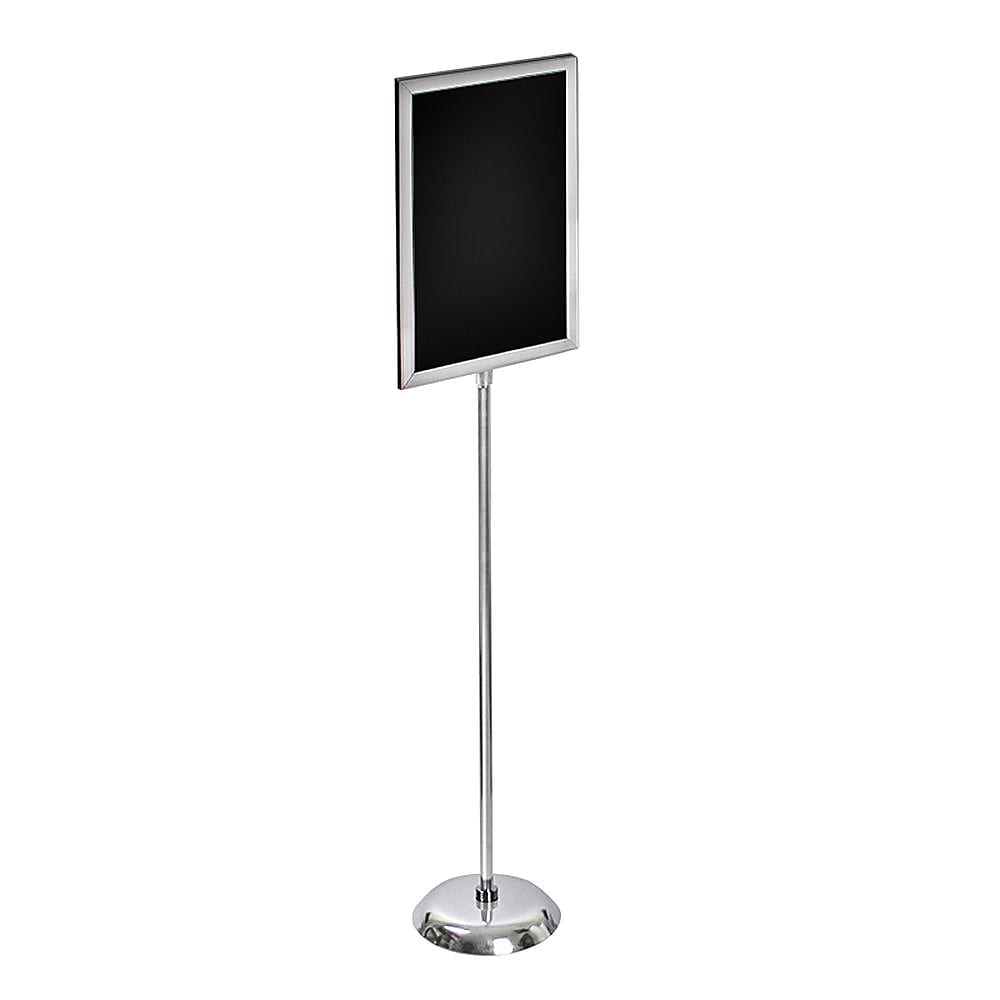 Azar Sign Holder, 15.13" x 25.5", Vertical, Table Top, Black/Silver, Metal (300286)