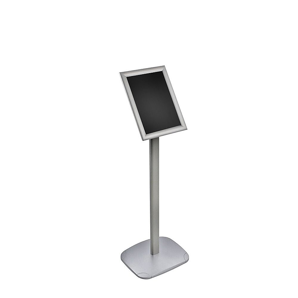 Azar Sign Holder, 13" x 32", Freestanding, Silver, Metal (300240-SLV)