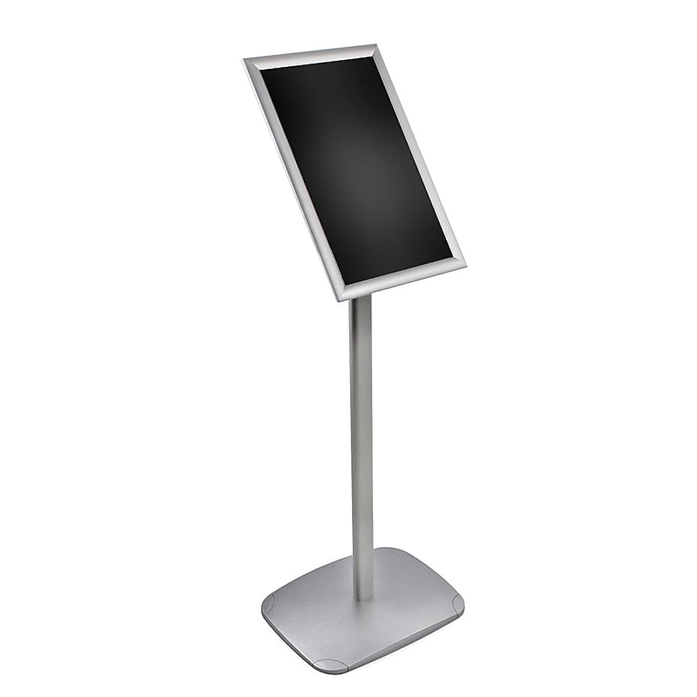 Azar Sign Holder, 11" x 17", Freestanding, Gray, Metal (300242-SLV)