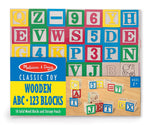Melissa & Doug Wooden ABC/123 Blocks Set, 50 Piece  (1900)