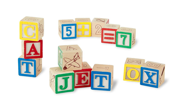 Melissa & Doug Wooden ABC/123 Blocks Set, 50 Piece  (1900)