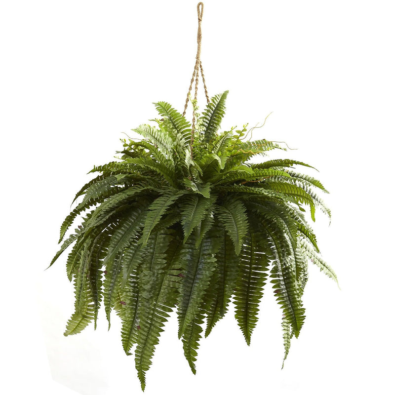 Nearly Natural 6788 Double Giant Boston Fern Hanging Basket 29 x 36 inch, Green