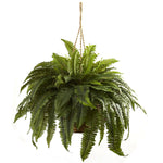 Nearly Natural 6788 Double Giant Boston Fern Hanging Basket 29 x 36 inch, Green
