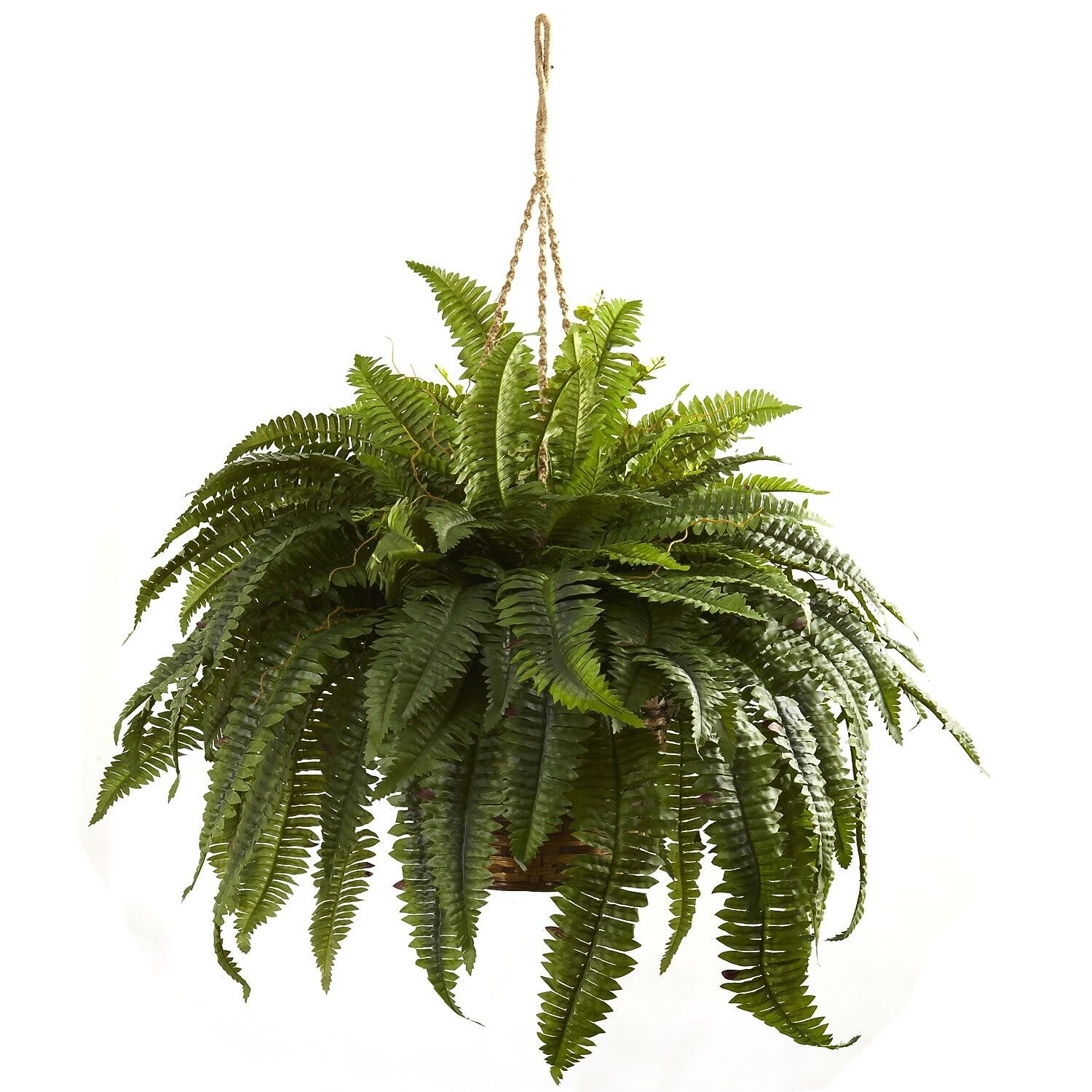Nearly Natural 6788 Double Giant Boston Fern Hanging Basket 29 x 36 inch, Green