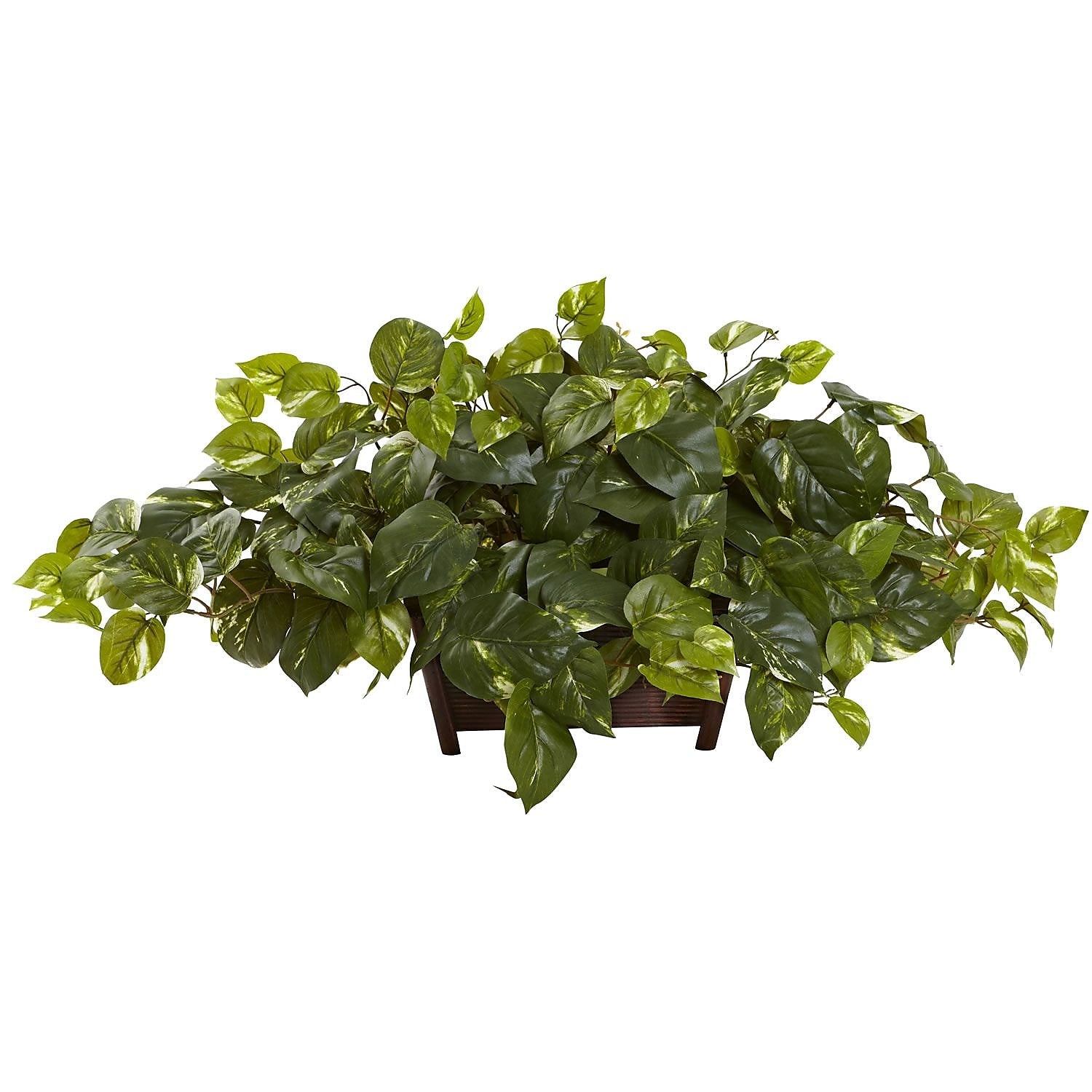 Nearly Natural 6793 Pothos w/Rectangle Decorative Planter 16 x 36 inch, Green