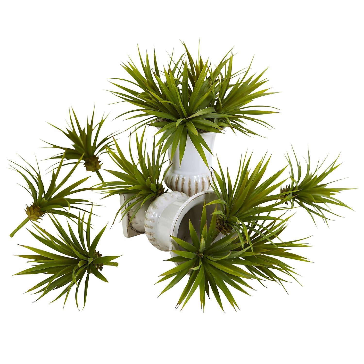 Nearly Natural 6111-S12 Mini Spiky Agave Succulent Plant 6 x 5.5 inch, Green