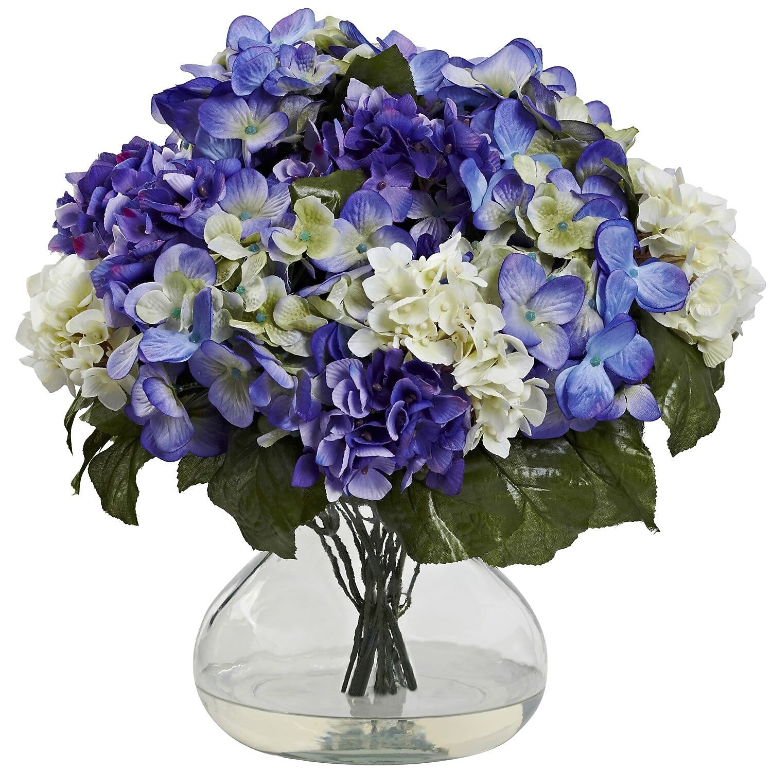 Nearly Natural 1387-BP Hydrangea with Vase Large Blue & Purple
