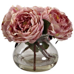 Nearly Natural 1391-PK Fancy Rose with Vase 8 x 8.5 inch, Pink