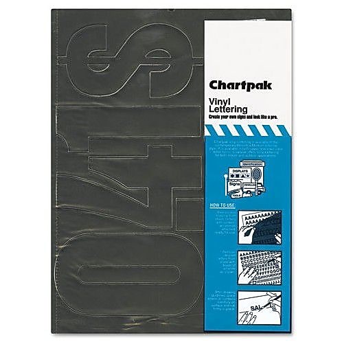 Chartpak® Press-On Vinyl Letters & Numbers, 6" Height, Black, Each (01198)