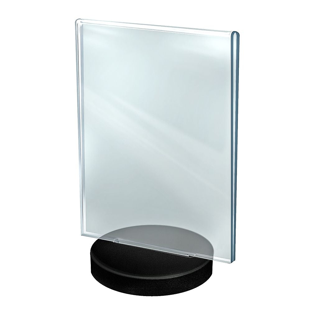 Azar Sign Holder, 8.5" x 11", Vertical, Table Top, Clear, Acrylic, 10/Pack (108714)