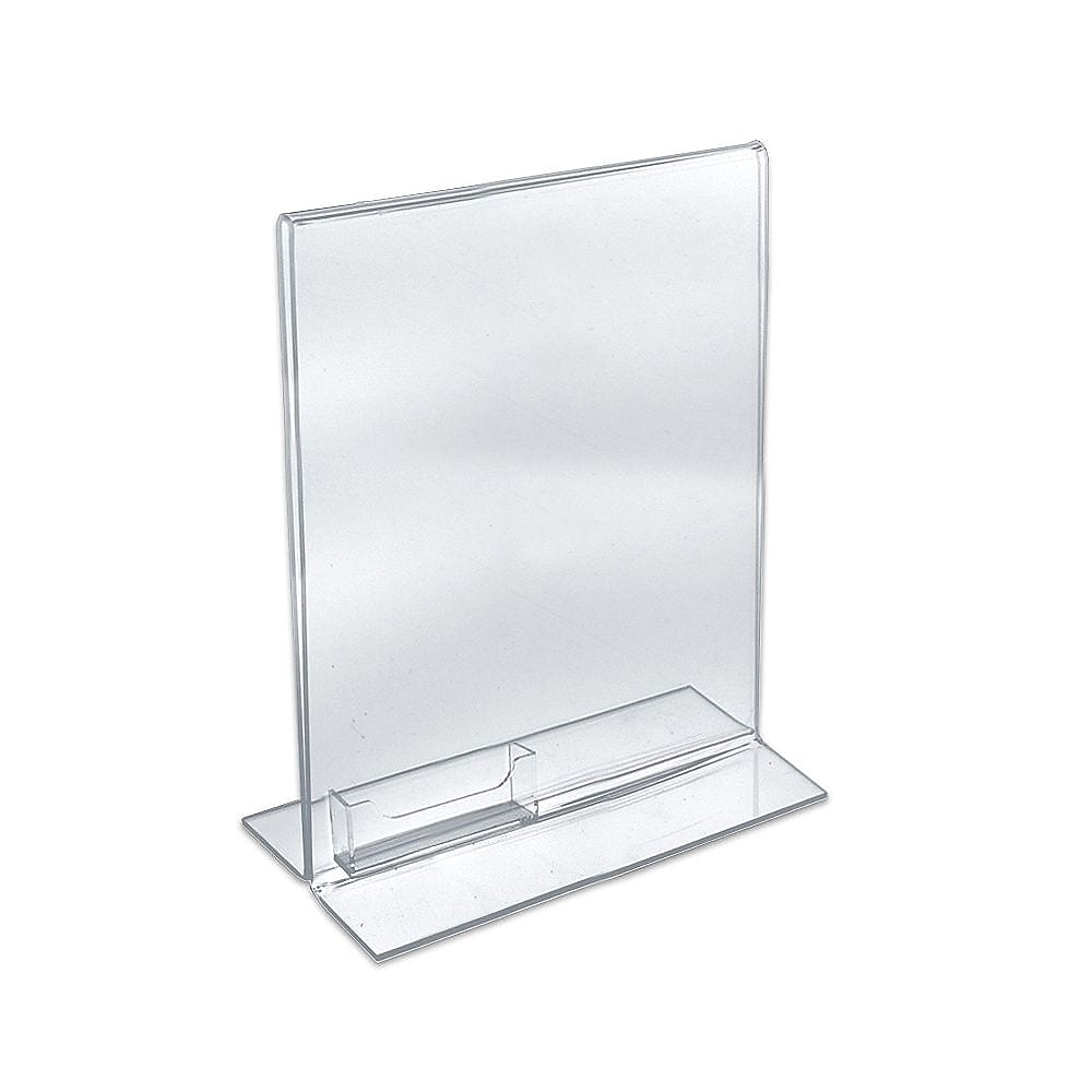 Azar Sign Holder, 8.5" x 11", Vertical, Table Top, Clear, Acrylic, 10/Pack (252040)