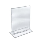 Azar Sign Holder, 8.5" x 11", Vertical, Table Top, Clear, Acrylic, 10/Pack (252040)