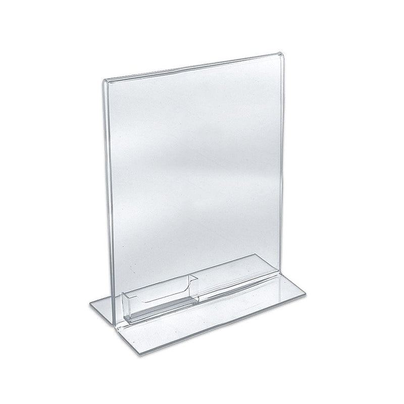 Azar Sign Holder, 8.5" x 11", Vertical, Table Top, Clear, Acrylic, 10/Pack (252040)