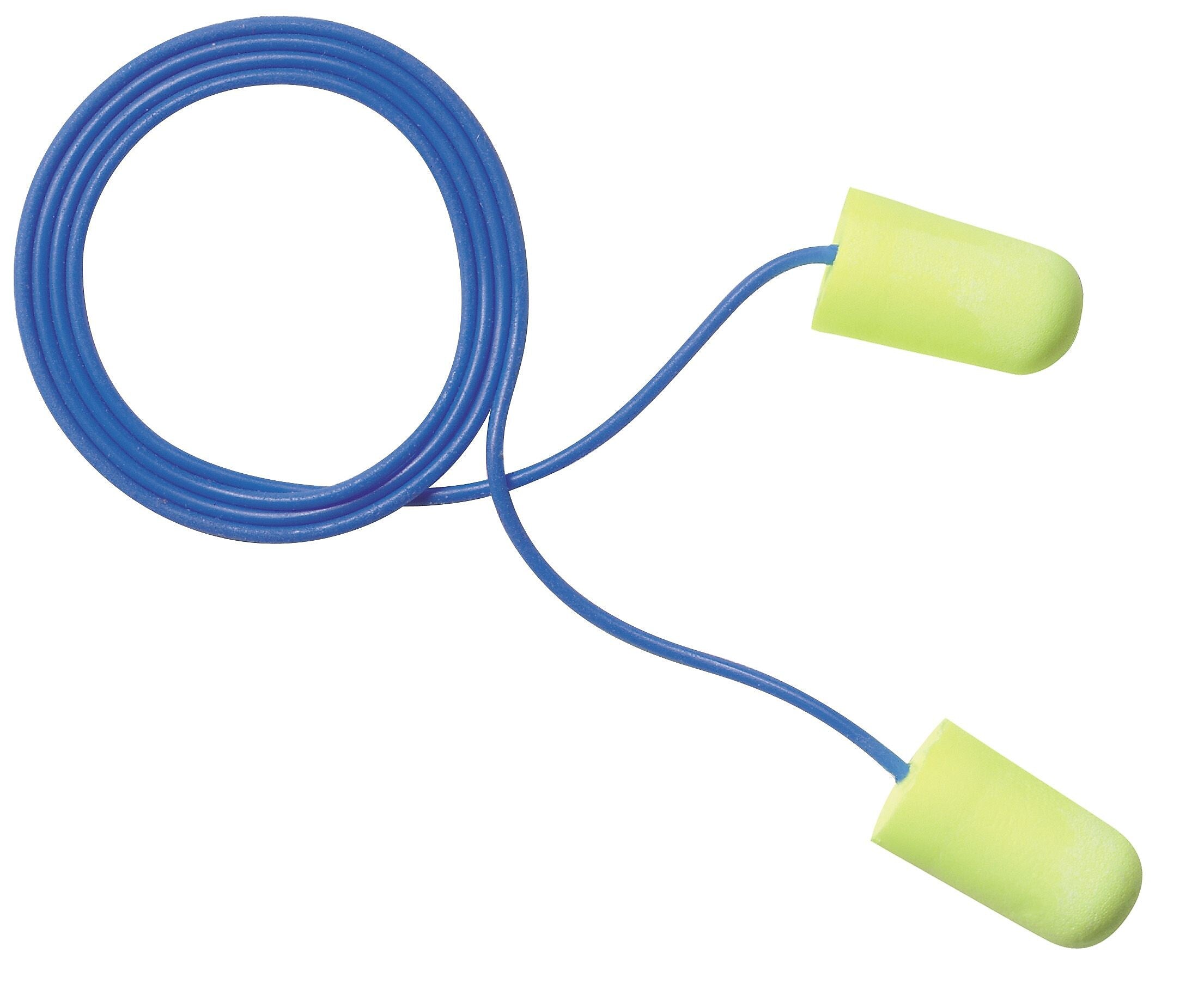 3M Occupational Health & Env Safety Corded Earplugs, NRR 33 dB, Yellow/Blue, 200/Box (247-311-1251)